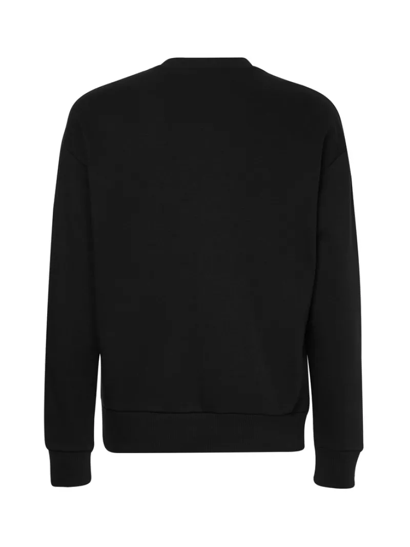 Calvin Klein Pullover & Sweatshirts*TEXTURED LOGO BOX COMFORT CREW ck black
