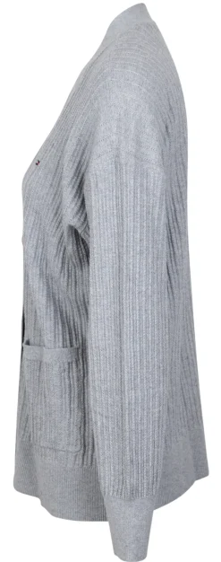 Tommy Hilfiger Pullover & Sweatshirts*TEXTURED RELAXED V-NK CARDIGAN light grey heather