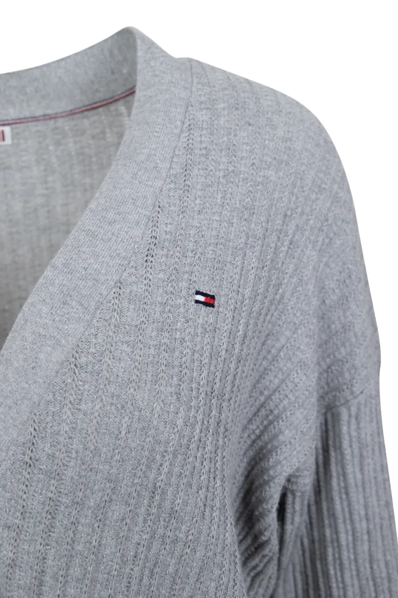 Tommy Hilfiger Pullover & Sweatshirts*TEXTURED RELAXED V-NK CARDIGAN light grey heather