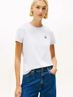 Tommy Hilfiger Shirts*TH SCRIPT REG C-NK SS TEE morning sky blue