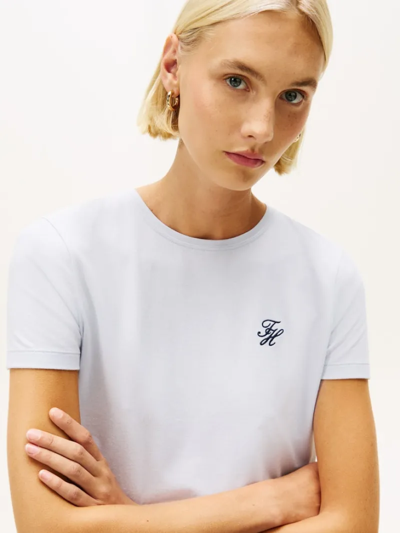 Tommy Hilfiger Shirts*TH SCRIPT REG C-NK SS TEE morning sky blue