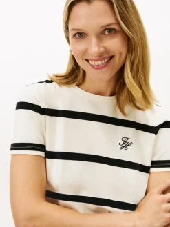 Tommy Hilfiger Shirts*TH SCRIPT REG C-NK SS TEE calico - black stp