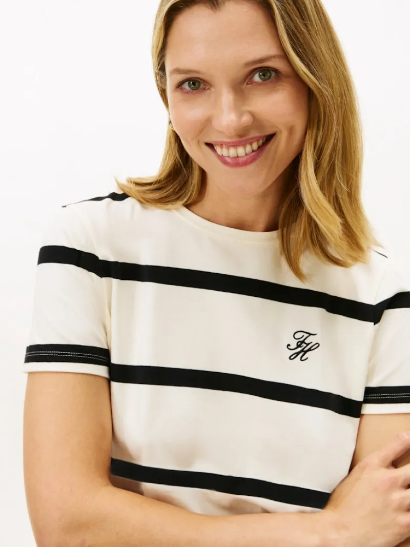 Tommy Hilfiger Shirts*TH SCRIPT REG C-NK SS TEE calico - black stp