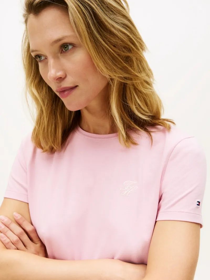Tommy Hilfiger Shirts*TH SCRIPT REG C-NK SS TEE bonita pink