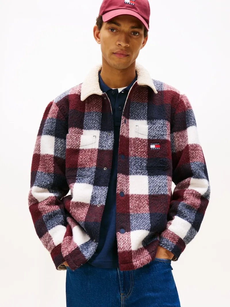 Tommy Jeans Hemden*TJM CHECK TEDDY OVERSHIRT EXT dark night navy - buffalo check