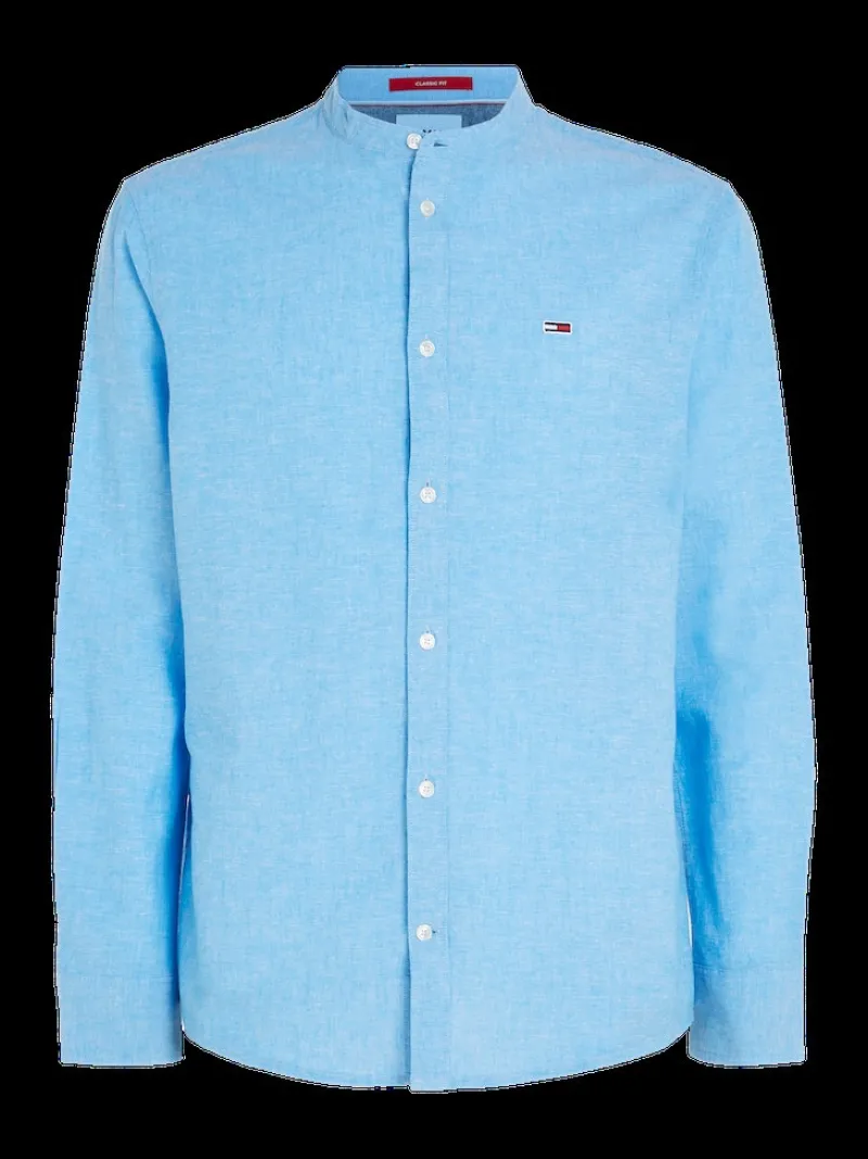 Tommy Jeans Hemden*TJM CLSC MAO LINEN BLEND SHIRT Blau