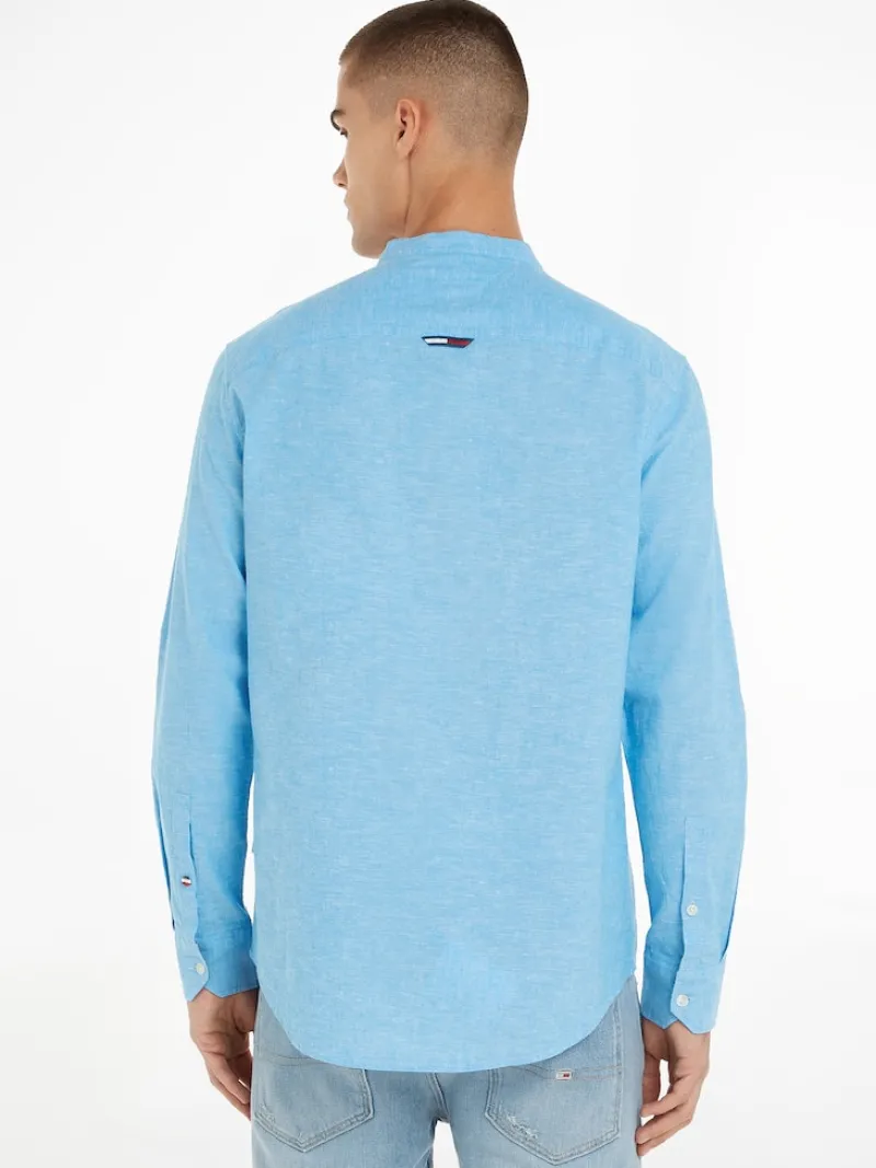 Tommy Jeans Hemden*TJM CLSC MAO LINEN BLEND SHIRT Blau