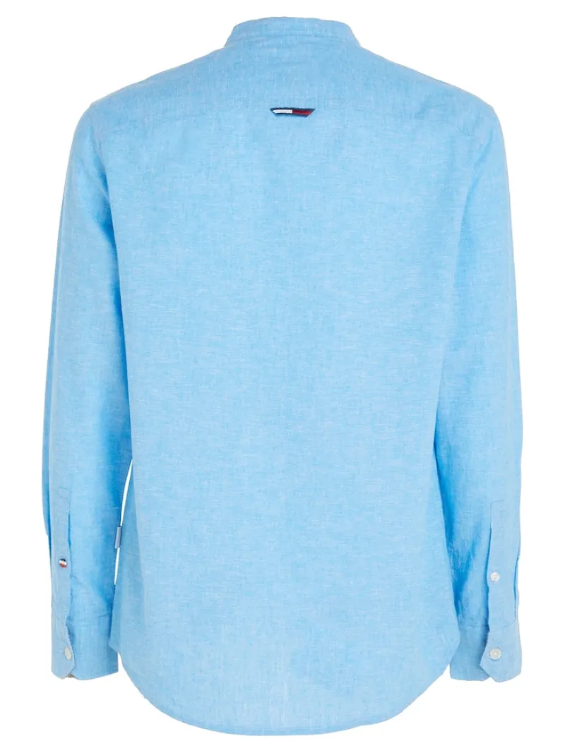 Tommy Jeans Hemden*TJM CLSC MAO LINEN BLEND SHIRT Blau