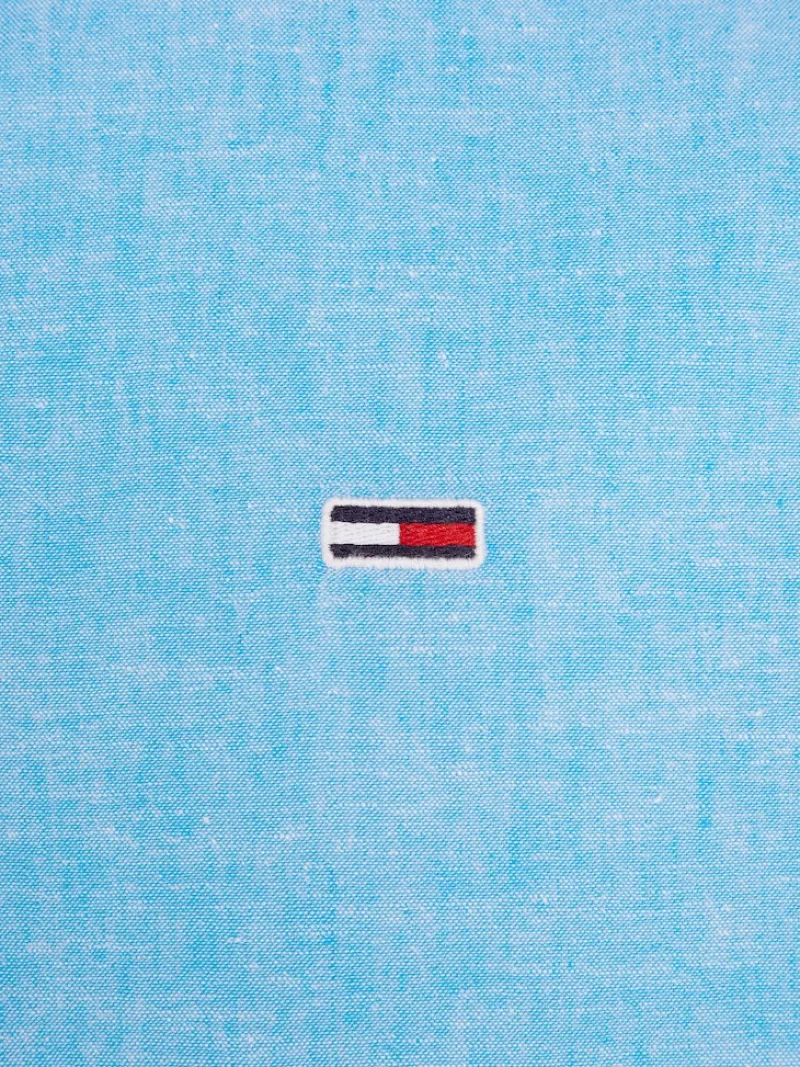 Tommy Jeans Hemden*TJM CLSC MAO LINEN BLEND SHIRT Blau