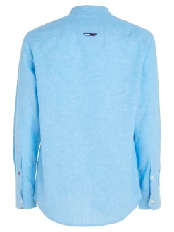 Tommy Jeans Hemden*TJM CLSC MAO LINEN BLEND SHIRT Blau