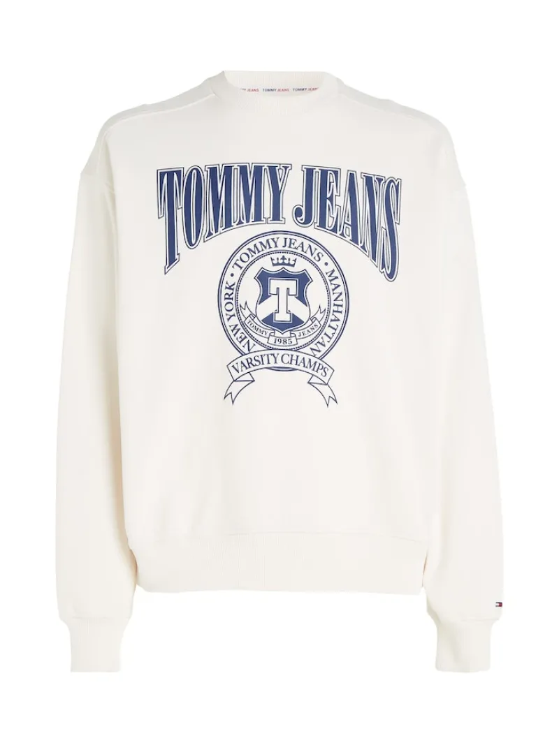 Tommy Jeans Pullover & Sweatshirts*TJM COMFORT VARSITY CREW ancient white