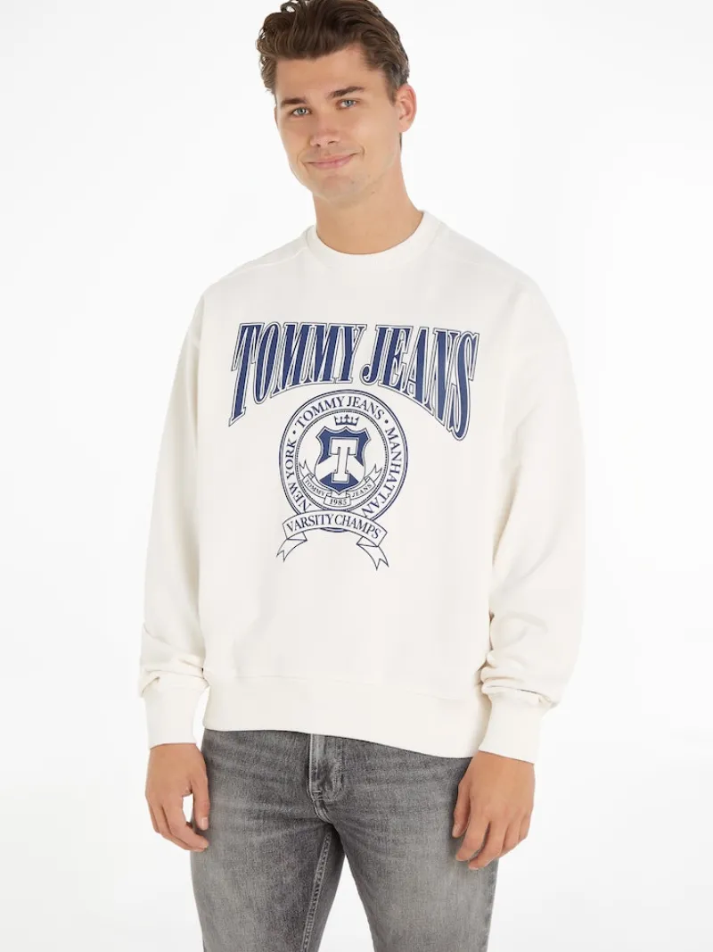 Tommy Jeans Pullover & Sweatshirts*TJM COMFORT VARSITY CREW ancient white