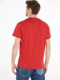 Tommy Jeans Shirts*TJM ESSENTIAL FLAG POCKET deep crimson htr