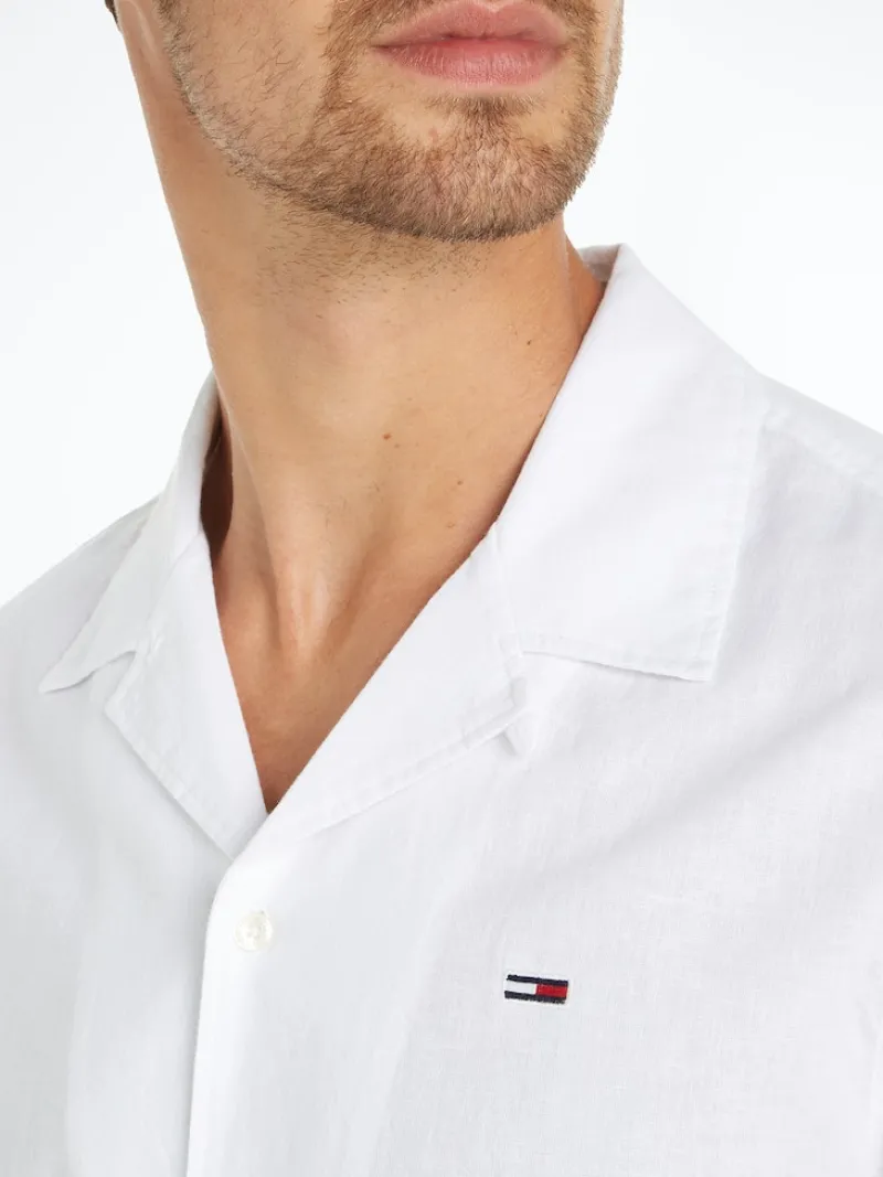 Tommy Jeans Hemden|Big Boys*TJM LINEN BLEND CAMP SHIRT EXT white