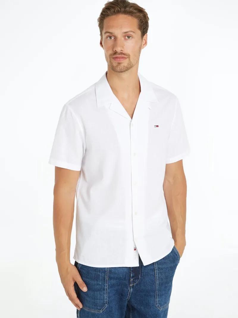 Tommy Jeans Hemden|Big Boys*TJM LINEN BLEND CAMP SHIRT EXT white