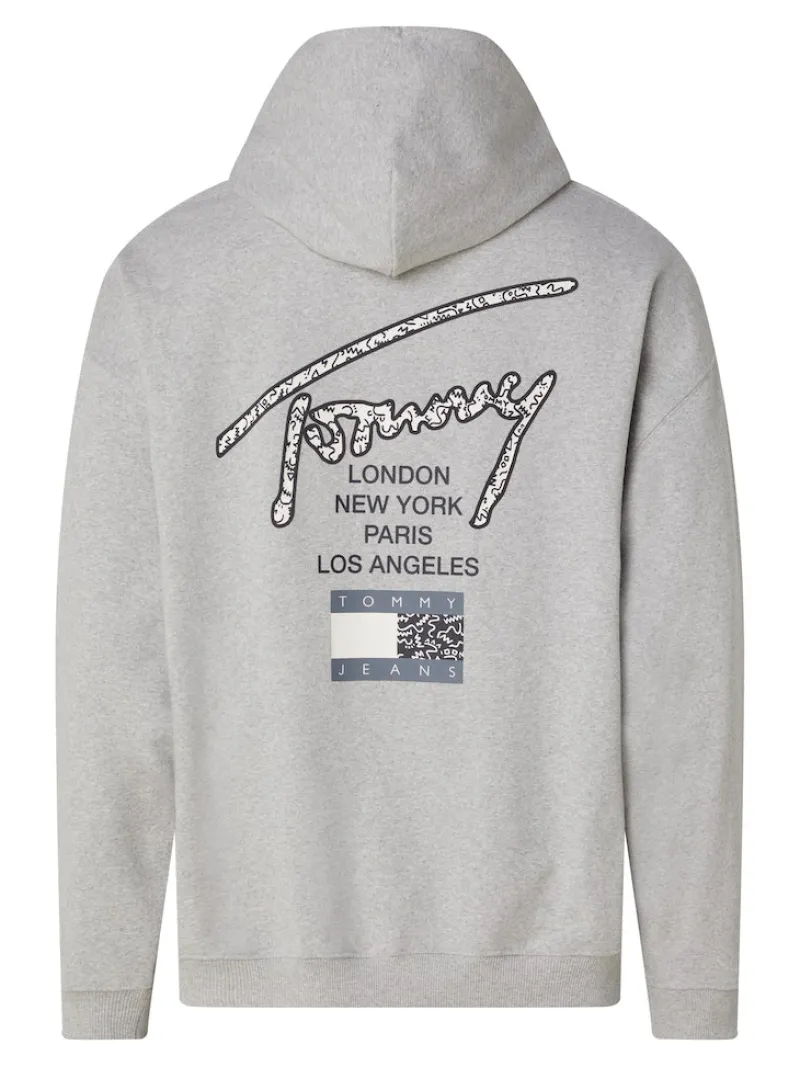 Tommy Jeans Pullover & Sweatshirts*TJM OVZ AOP BACK HOODIE silver grey htr