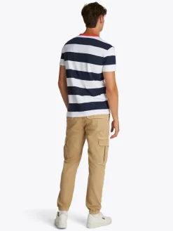 Tommy Jeans Shirts*TJM REG BOLD STRIPE TEE dark night navy - ecru