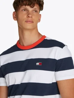 Tommy Jeans Shirts*TJM REG BOLD STRIPE TEE dark night navy - ecru