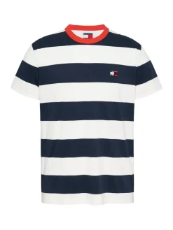 Tommy Jeans Shirts*TJM REG BOLD STRIPE TEE dark night navy - ecru