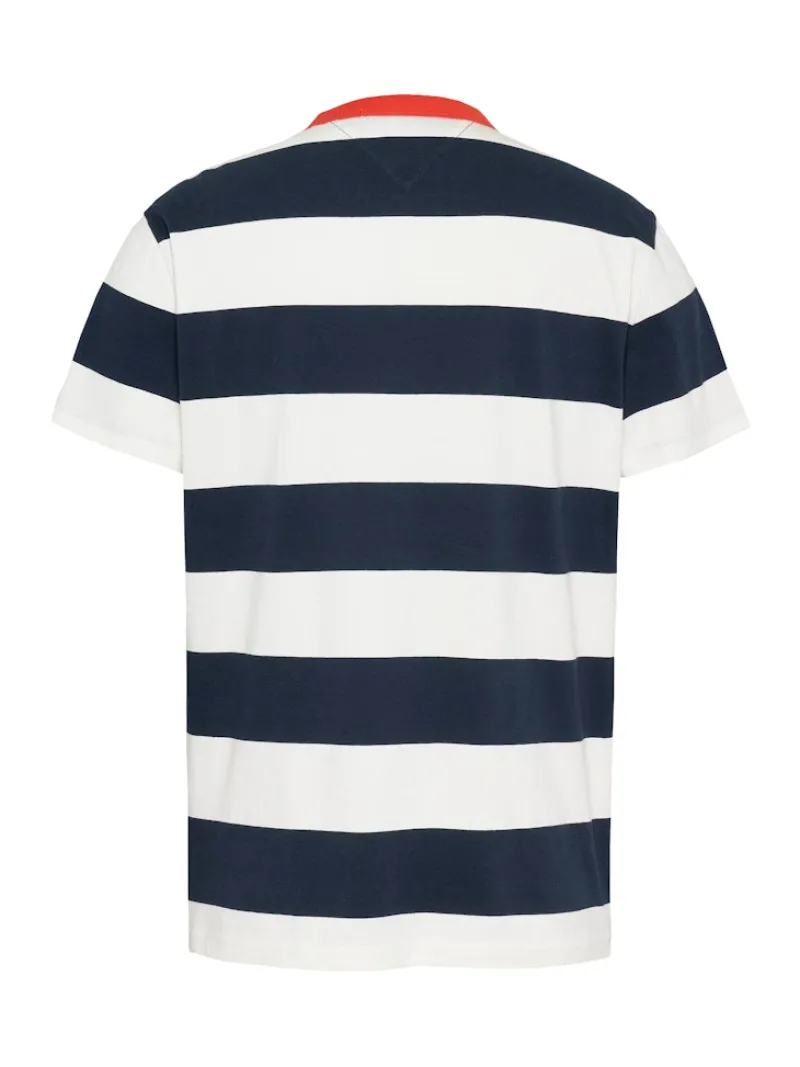 Tommy Jeans Shirts*TJM REG BOLD STRIPE TEE dark night navy - ecru
