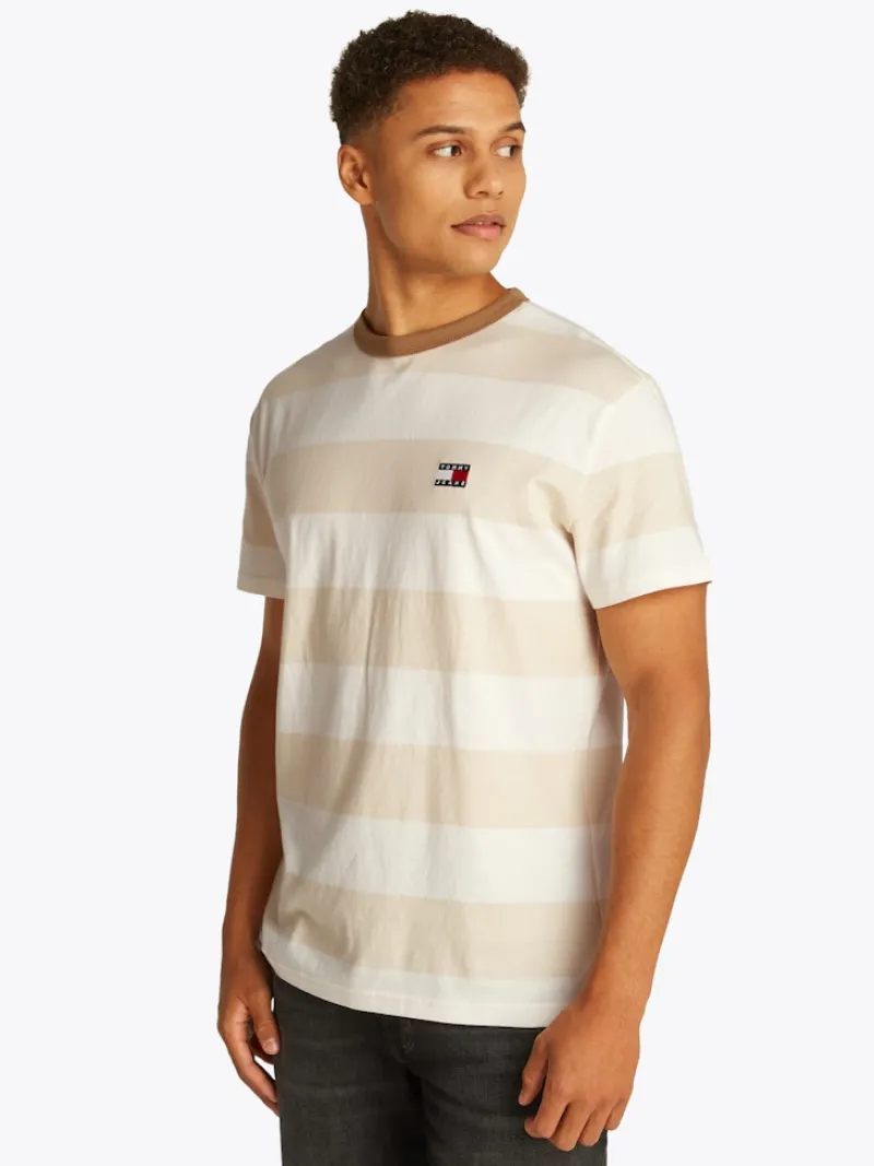 Tommy Jeans Shirts*TJM REG BOLD STRIPE TEE newsprint - ecru
