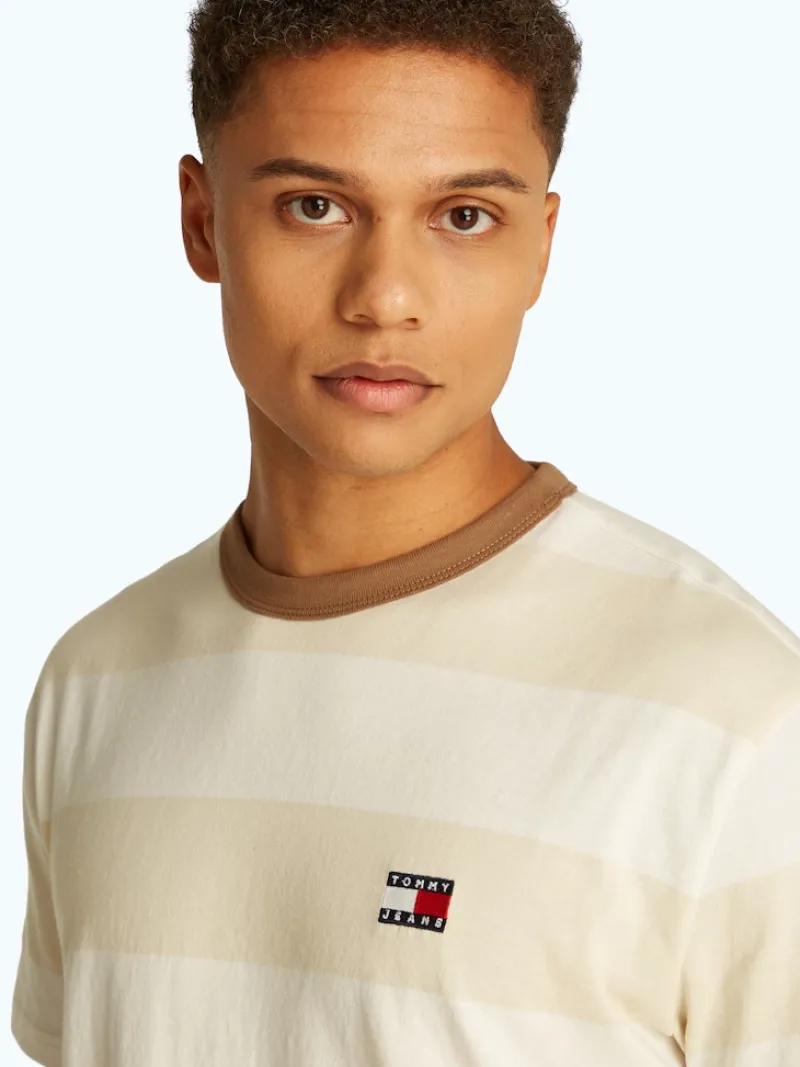 Tommy Jeans Shirts*TJM REG BOLD STRIPE TEE newsprint - ecru