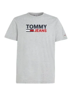 Tommy Jeans Shirts*TJM REG CORP LOGO TEE lt grey htr