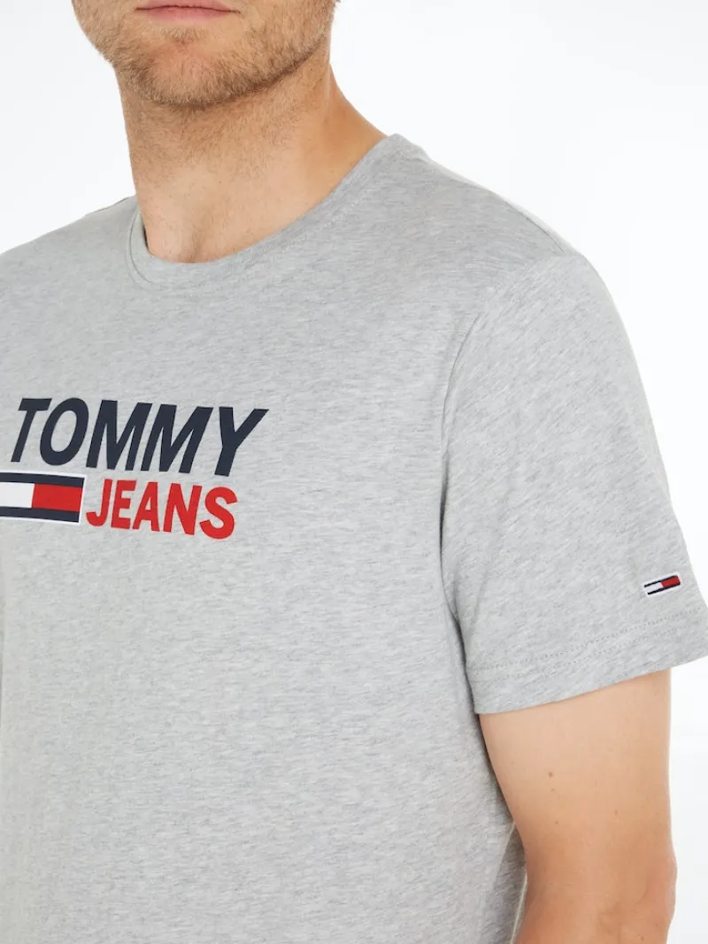 Tommy Jeans Shirts*TJM REG CORP LOGO TEE lt grey htr