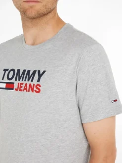 Tommy Jeans Shirts*TJM REG CORP LOGO TEE lt grey htr