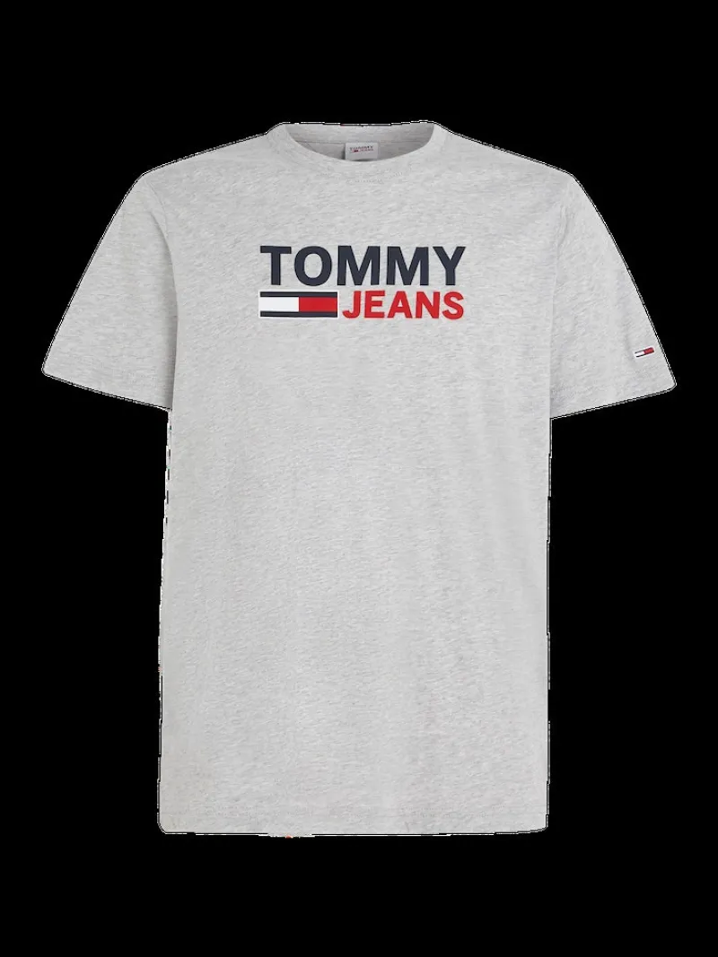 Tommy Jeans Shirts*TJM REG CORP LOGO TEE lt grey htr