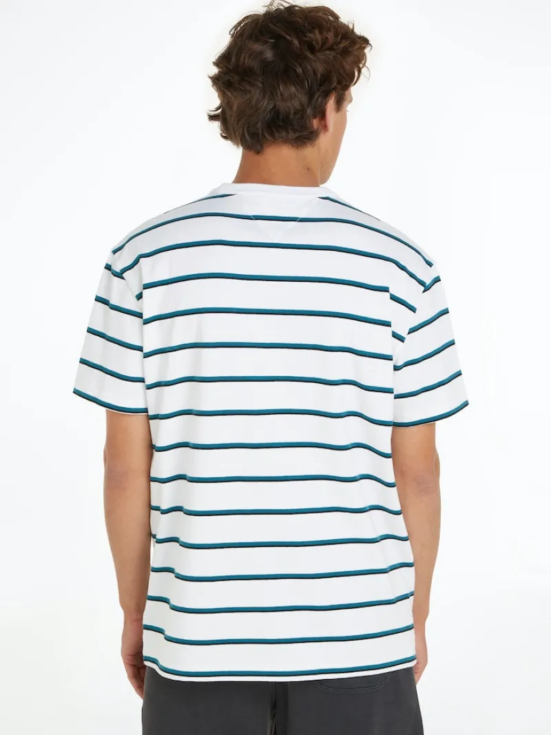 Tommy Jeans Shirts|Big Boys*TJM REG EASY STRIPE TEE white