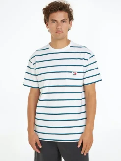 Tommy Jeans Shirts|Big Boys*TJM REG EASY STRIPE TEE white