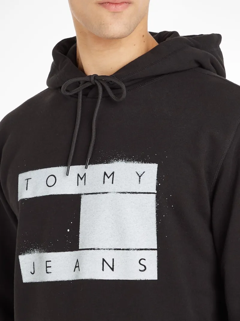 Tommy Jeans Pullover & Sweatshirts*TJM REG FLAG SPRAY HOODIE Black