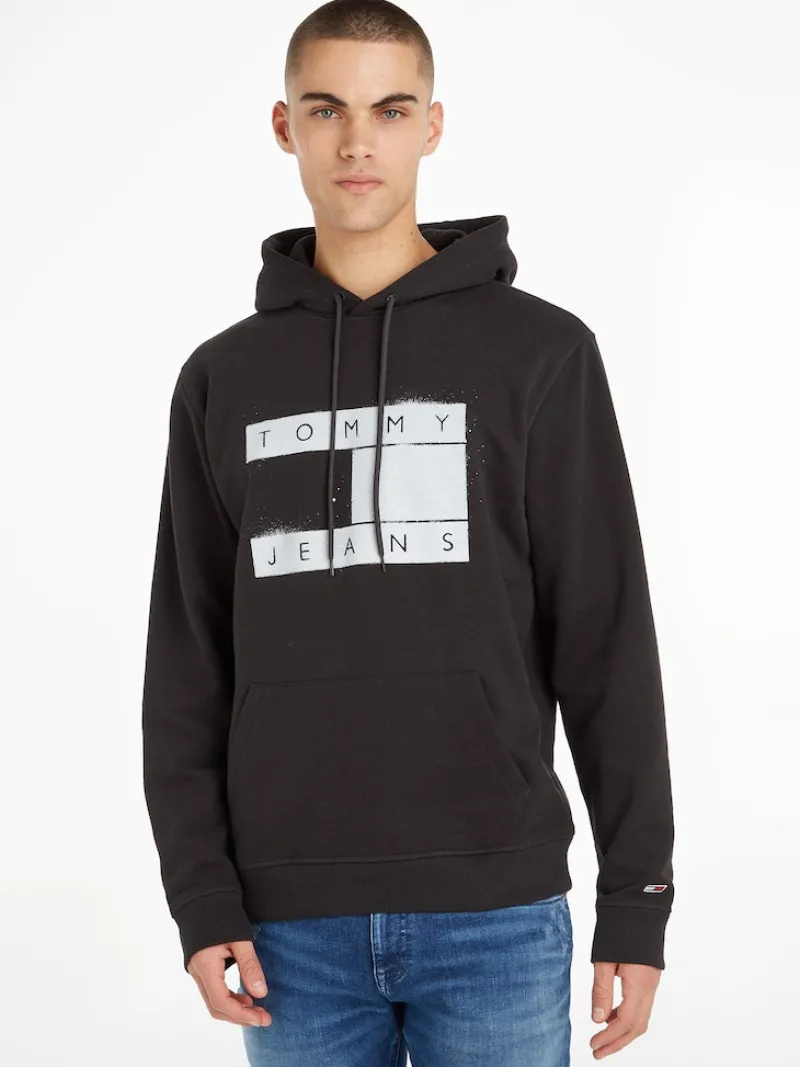 Tommy Jeans Pullover & Sweatshirts*TJM REG FLAG SPRAY HOODIE Black