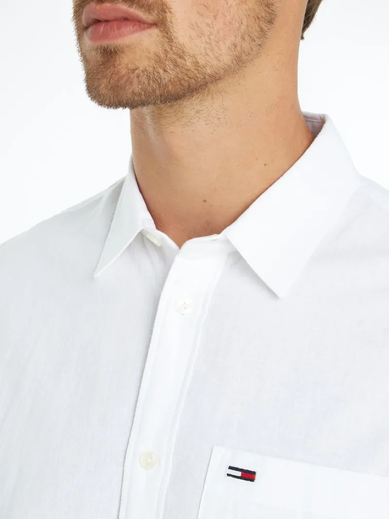 Tommy Jeans Hemden|Big Boys*TJM REG LINEN BLEND SHIRT white