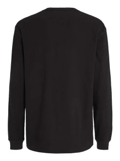 Tommy Jeans Shirts|Big Boys*TJM REG LS WAFFLE TEE Black