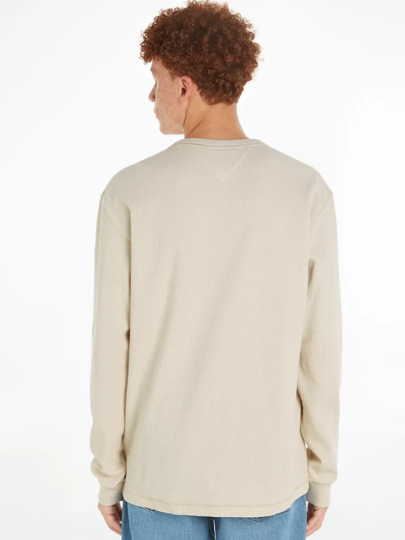 Tommy Jeans Shirts|Big Boys*TJM REG LS WAFFLE TEE newsprint