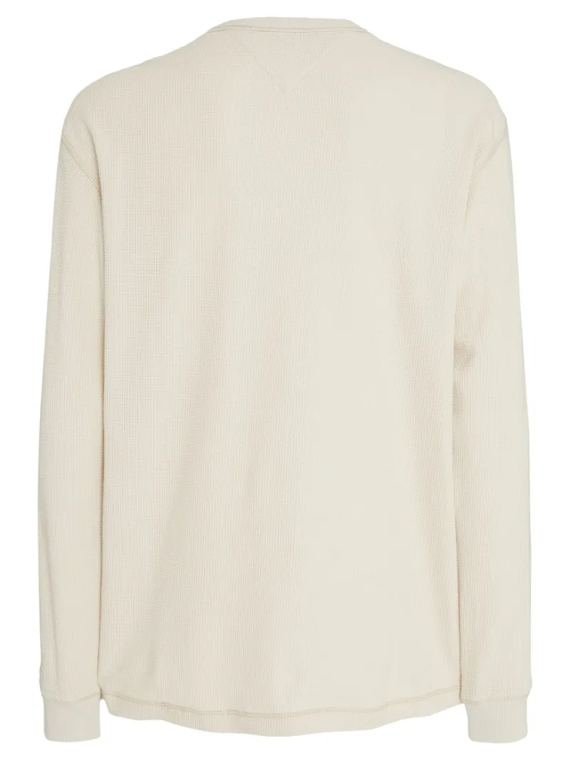 Tommy Jeans Shirts|Big Boys*TJM REG LS WAFFLE TEE newsprint