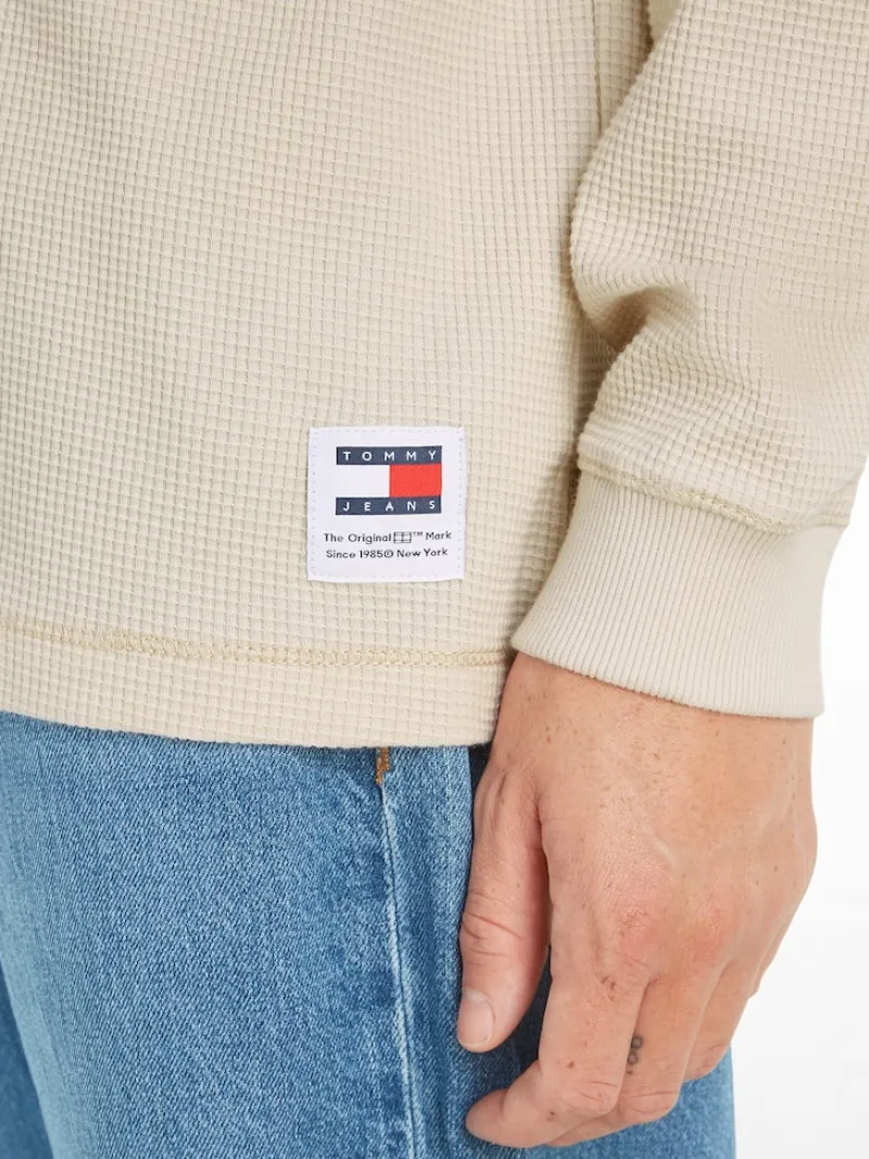 Tommy Jeans Shirts|Big Boys*TJM REG LS WAFFLE TEE newsprint