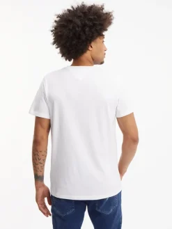 Tommy Jeans Shirts*TJM REG RWB CENTERED LOGO TEE white