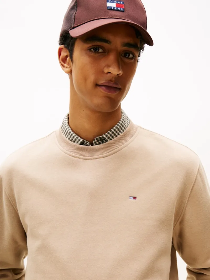 Tommy Jeans Pullover & Sweatshirts*TJM REG S FLAG CREW EXT coastal taupe