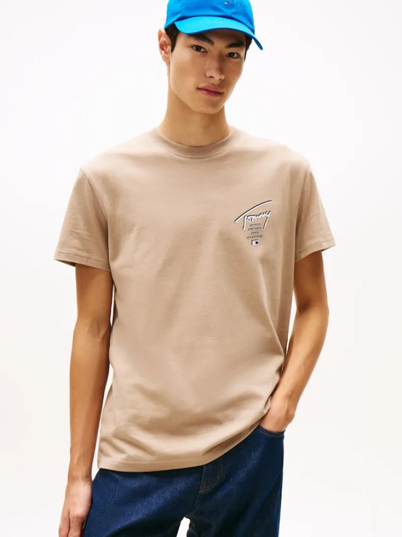Tommy Jeans Shirts*TJM REG SIGN CITY TEE EXT coastal taupe