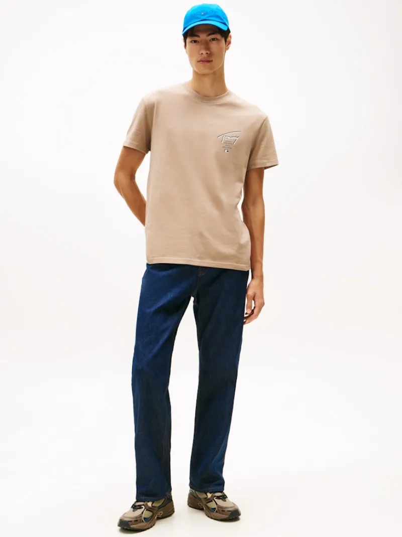 Tommy Jeans Shirts*TJM REG SIGN CITY TEE EXT coastal taupe