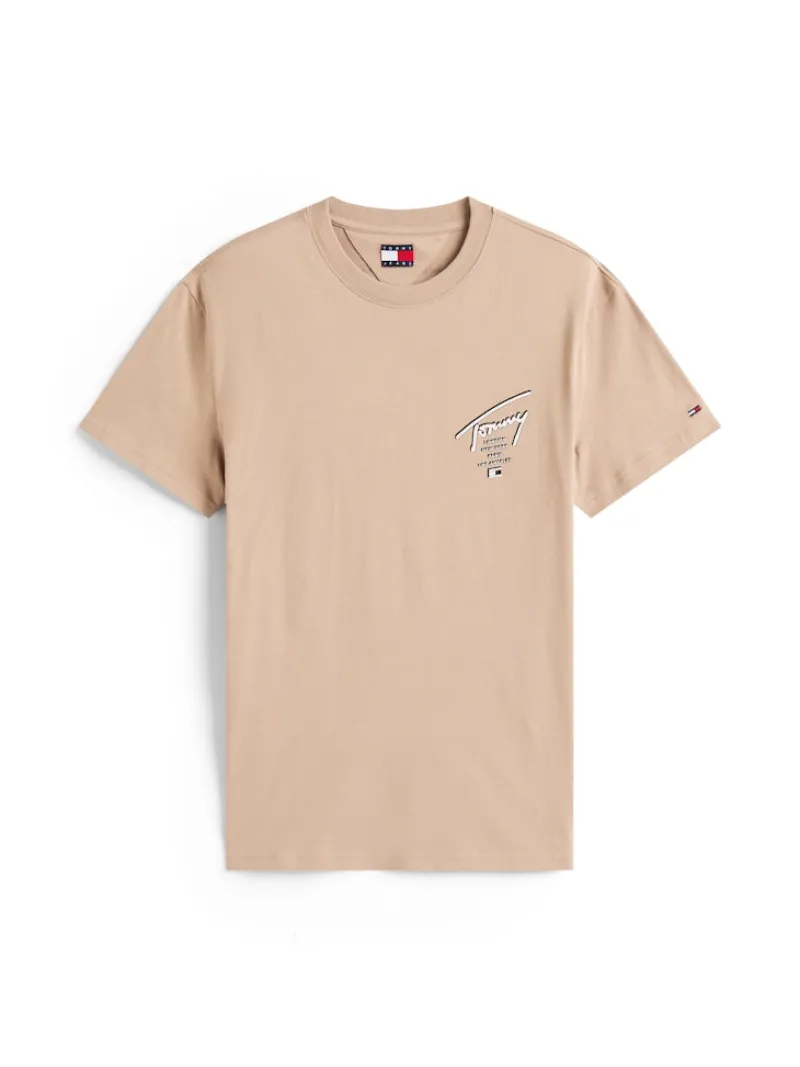 Tommy Jeans Shirts*TJM REG SIGN CITY TEE EXT coastal taupe
