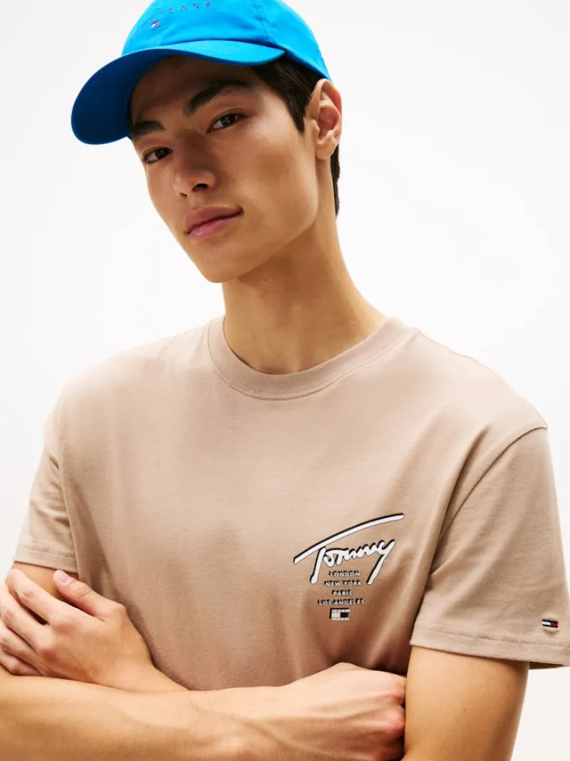 Tommy Jeans Shirts*TJM REG SIGN CITY TEE EXT coastal taupe