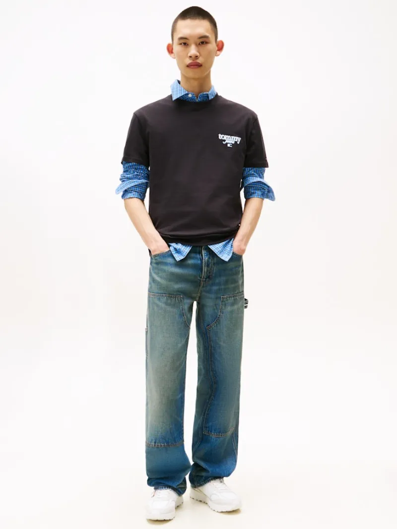 Tommy Jeans Shirts|Big Boys*TJM REG SIGNATURE CITY TEE Black