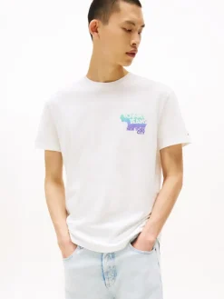 Tommy Jeans Shirts*TJM REG STACK BACKPRINT TEE EXT ecru