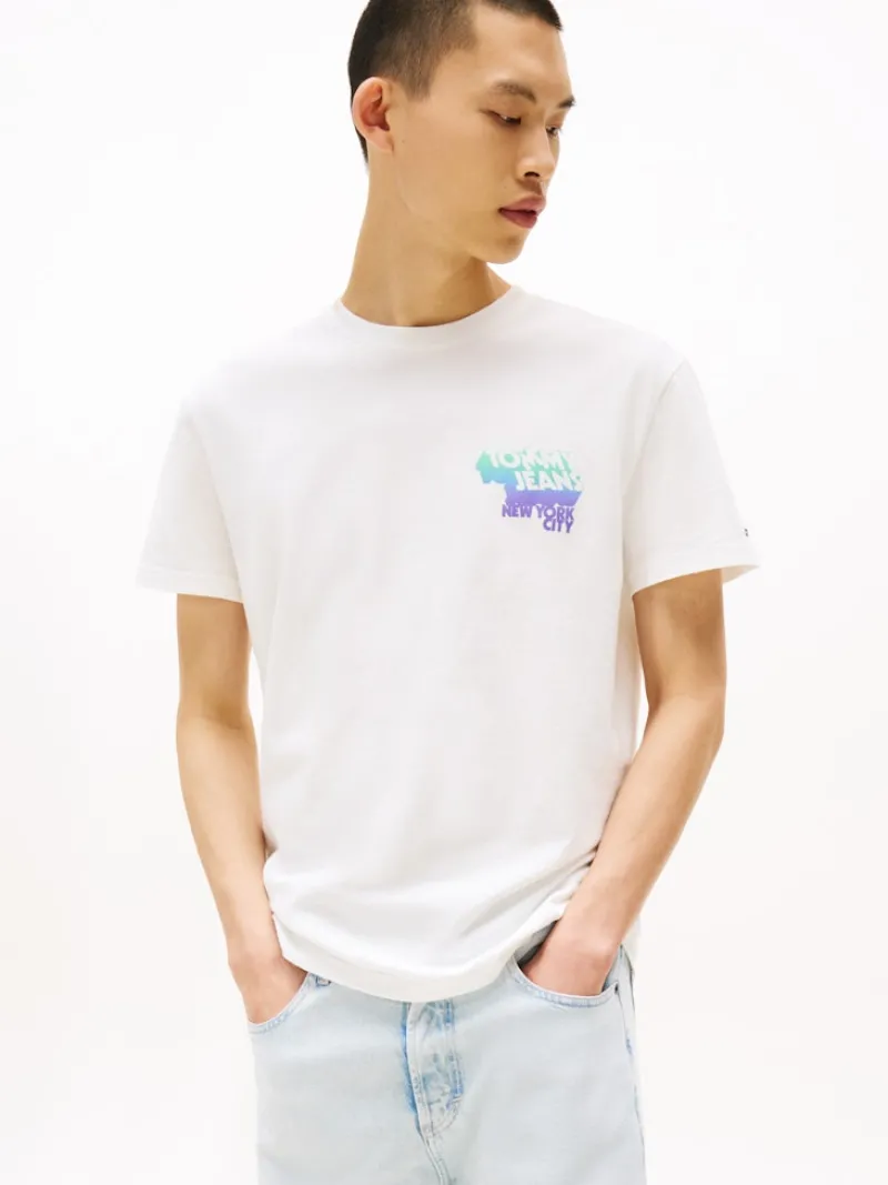 Tommy Jeans Shirts*TJM REG STACK BACKPRINT TEE EXT ecru