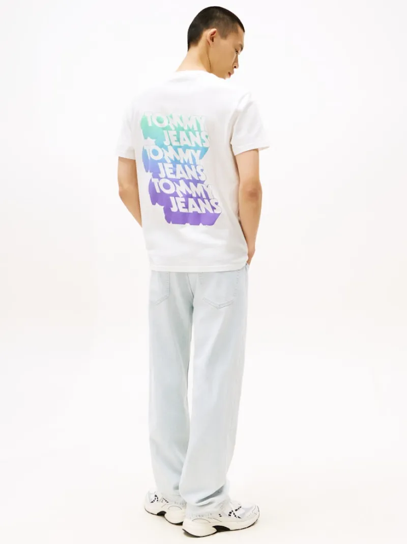 Tommy Jeans Shirts*TJM REG STACK BACKPRINT TEE EXT ecru