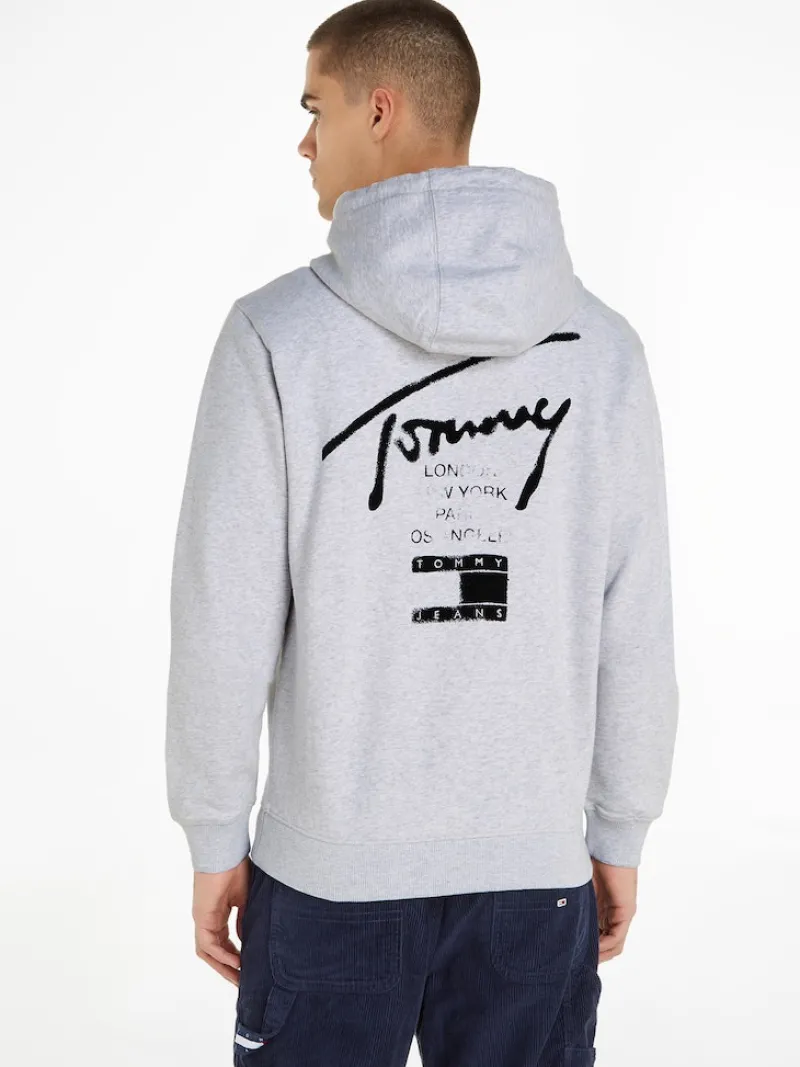 Tommy Jeans Pullover & Sweatshirts*TJM REG TOMMY SPRAY PAINT HOODIE silver grey